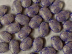Navy Blue & Gold beads, Dark Blue Beads, 18mm Oval Beads, Big Acrylic beads, Big Beads, Bangle Beads, Wire Bangle, Beaded Jewelry