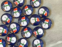 Winter Snowman Resin 12mm Druzy Cabochons, jewelry making kit earring set, diy jewelry Christmas studs, 12mm Druzy stud earrings