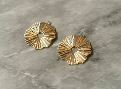 Gold metal Earring Blanks, earring bead jewelry making, 26mm circle jewelry, gold pendant round blank, solid gold color drop dangle