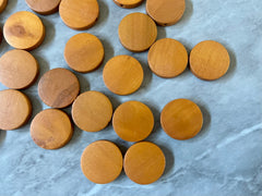 Tan Brown Wood Painted 20mm Flat Round beads, chunky jewelry earrings, jewelry making, big Beads, hippie drop earrings mod boho rainbow