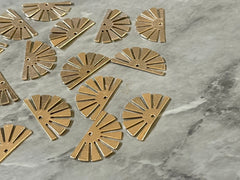 Gold sunburst 25mm with 1 hole for earrings circle blanks, DIY earring jewelry round gold, geometric boho long necklace earrings