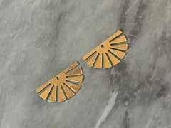 Gold sunburst 25mm with 1 hole for earrings circle blanks, DIY earring jewelry round gold, geometric boho long necklace earrings