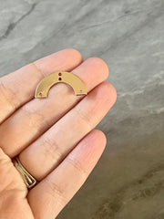 Gold sunburst 25mm with 4 hole for earrings half circle blanks, DIY earring jewelry round gold, geometric boho long necklace earrings
