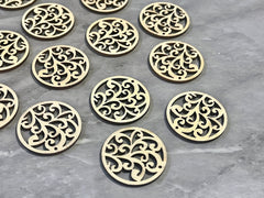 Laser Cut Flower earrings with 1 hole, 32mm round pendant necklace, wood teardrop blanks, wood earrings, painted earrings, wood jewelry