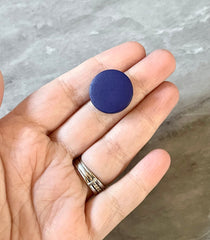 Blue Wood Painted 20mm Flat Round beads, chunky jewelry earrings, jewelry making, big Beads, hippie drop earrings mod boho rainbow