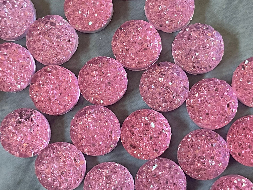 12mm Druzy Cabochons, BUBBLEGUM sparkle jewelry making kit, earring set, diy jewelry, druzy studs, 12mm Druzy, cabochon, stud earrings Pink