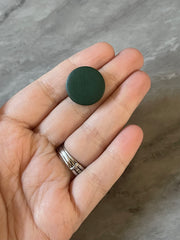 Green Wood Painted 20mm Flat Round beads, chunky jewelry earrings, jewelry making, big Beads, hippie drop earrings mod boho rainbow