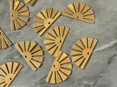 Gold sunburst 25mm with 1 hole for earrings circle blanks, DIY earring jewelry round gold, geometric boho long necklace earrings
