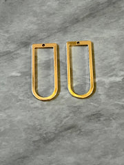 Gold rainbow shape 30mm with 1 hole for earrings circle blanks, DIY earring jewelry round gold, geometric boho long necklace earrings