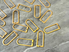 Gold rainbow shape 30mm with 1 hole for earrings circle blanks, DIY earring jewelry round gold, geometric boho long necklace earrings