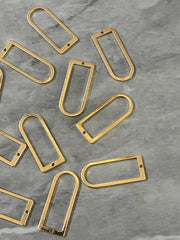 Gold rainbow shape 30mm with 1 hole for earrings circle blanks, DIY earring jewelry round gold, geometric boho long necklace earrings