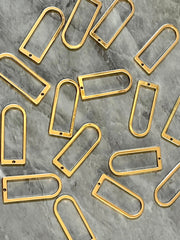 Gold rainbow shape 30mm with 1 hole for earrings circle blanks, DIY earring jewelry round gold, geometric boho long necklace earrings