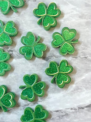 Shamrock Acrylic Earring Blanks, acrylic blanks, green glitter jewelry, resin earrings, lucite earring blanks, St. Patricks Day, green jewel