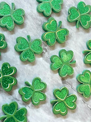 Shamrock Acrylic Earring Blanks, acrylic blanks, green glitter jewelry, resin earrings, lucite earring blanks, St. Patricks Day, green jewel