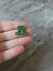 Leprechaun Acrylic Earring Blanks, blank green glitter jewelry, resin earrings, lucite earring blanks, St. Patricks Day, green jewel