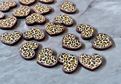 Leopard Heart Acrylic Earring Blanks, blank brown glitter jewelry, resin earrings, lucite earring blanks, leopard print animal print love
