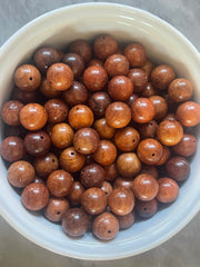 Round Grain Wood Beads, circle beads 12mm beads, craft supplies, bangle bracelets earrings or necklaces, brown jewelry circular