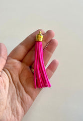 WHOLESALE Pieces 3.5 Inch Extra Long Gold Capped Suede Tassels Jewelry Supplies Monogram Keychain Suede Metallic, sale clearance beads