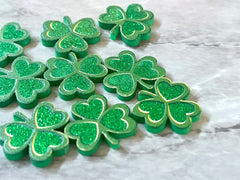 Shamrock Acrylic Earring Blanks, acrylic blanks, green glitter jewelry, resin earrings, lucite earring blanks, St. Patricks Day, green jewel