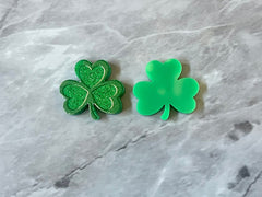 Shamrock Acrylic Earring Blanks, acrylic blanks, green glitter jewelry, resin earrings, lucite earring blanks, St. Patricks Day, green jewel