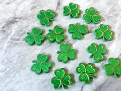 Shamrock Acrylic Earring Blanks, acrylic blanks, green glitter jewelry, resin earrings, lucite earring blanks, St. Patricks Day, green jewel