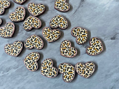 Leopard Heart Acrylic Earring Blanks, blank brown glitter jewelry, resin earrings, lucite earring blanks, leopard print animal print love