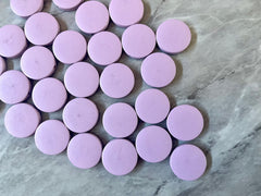 Lavender Purple Wood Painted 20mm Flat Round beads, chunky jewelry earrings, jewelry making, big Beads hippie drop earrings mod boho rainbow