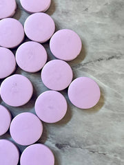 Lavender Purple Wood Painted 20mm Flat Round beads, chunky jewelry earrings, jewelry making, big Beads hippie drop earrings mod boho rainbow