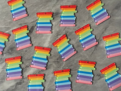 Rainbow Stripe Acrylic Blanks Cutout, earring pendant jewelry making, 35mm jewelry, 1 Hole earring blanks, book stack stairs colorful
