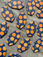 Orange & Navy 3D Printed Blanks Cutout, earring pendant jewelry making, 39mm jewelry, 1 Hole earring blanks, oval colorful