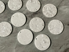 White Crinkle Shiny Acrylic Blanks Cutout, Circle blanks, earring pendant jewelry making, 35mm circle jewelry, 1 Hole circle bangle pendant