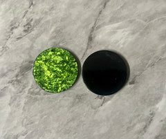 Green Crinkle Shiny Acrylic Blanks Cutout, Circle blanks, earring pendant jewelry making, 35mm circle jewelry, 1 Hole circle bangle pendant