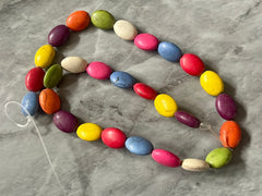 Natural Dyed turquoise Beads Strands, oval beads, Rainbow beads, 14mm seafoam beads, 14" strand strung bead colorful crackle beads