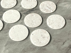 White Crinkle Shiny Acrylic Blanks Cutout, Circle blanks, earring pendant jewelry making, 35mm circle jewelry, 1 Hole circle bangle pendant