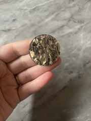 Brown Crinkle Shiny Acrylic Blanks Cutout, Circle blanks, earring pendant jewelry making, 35mm circle jewelry, 1 Hole circle bangle pendant