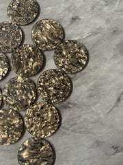 Brown Crinkle Shiny Acrylic Blanks Cutout, Circle blanks, earring pendant jewelry making, 35mm circle jewelry, 1 Hole circle bangle pendant