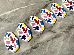 Rainbow 3D Printed Blanks Cutout, earring pendant jewelry making, 39mm jewelry, 1 Hole earring blanks, oval colorful