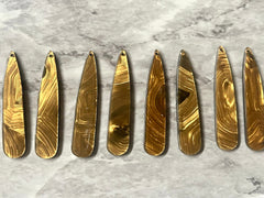 Brownish Gold Texture acrylic Beads, geometric shape acrylic 55mm Long Earring or Necklace pendant bead 1 one hole, gold jewelry