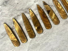 Brownish Gold Texture acrylic Beads, geometric shape acrylic 55mm Long Earring or Necklace pendant bead 1 one hole, gold jewelry