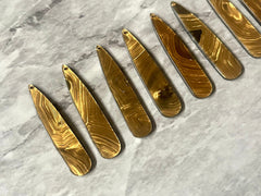 Brownish Gold Texture acrylic Beads, geometric shape acrylic 55mm Long Earring or Necklace pendant bead 1 one hole, gold jewelry
