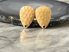 20mm tan gold painted post earring teardrop blanks, gold earring, gold stud earring, gold jewelry, gold dangle earring making circle