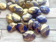 Royal & Gold swirl Beads, acrylic 34mm Oval Beads, Big Acrylic beads, blue Bangle Wire Bangle, Beaded Jewelry necklace football team beads