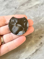 Black Snakeskin Glitter Resin Acrylic Blanks Cutout, circle round earring pendant jewelry making, 35mm jewelry, 1 Hole earring blanks