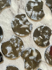 Black Snakeskin Glitter Resin Acrylic Blanks Cutout, circle round earring pendant jewelry making, 35mm jewelry, 1 Hole earring blanks
