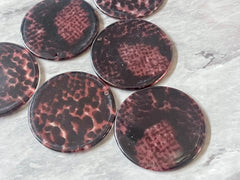 Dark Pink Magenta Snakeskin Glitter Resin Acrylic Blanks Cutout, circle round earring, jewelry making, 35mm jewelry, 1 Hole earring blanks