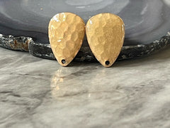 20mm tan gold painted post earring teardrop blanks, gold earring, gold stud earring, gold jewelry, gold dangle earring making circle