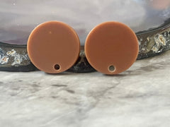 Brown 16mm colorful circle post earring circle blanks, drop earring stud earring, jewelry dangle DIY earring making round chocolate