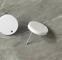 White 16mm colorful circle post earring circle blanks, drop earring stud earring, jewelry dangle DIY earring making round white
