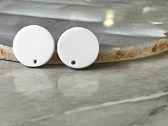 White 16mm colorful circle post earring circle blanks, drop earring stud earring, jewelry dangle DIY earring making round white