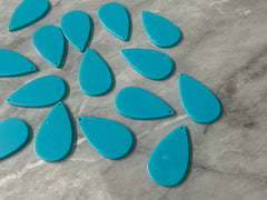 Teal Blue bright neon teardrop Beads, teardrop cutout acrylic 35mm Earring Necklace pendant bead one hole colorful pink blue green orange